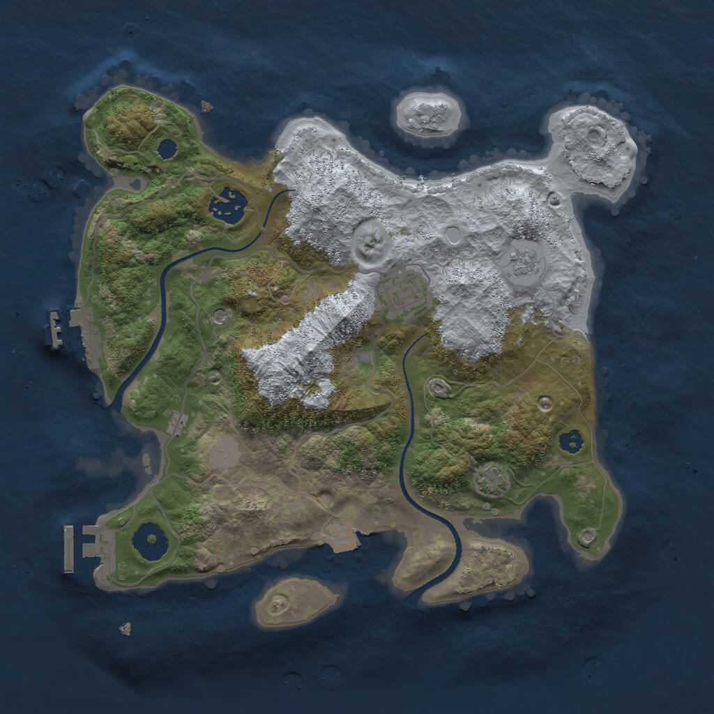 Rust Map: Procedural Map, Size: 3000, Seed: 10584, 8 Monuments