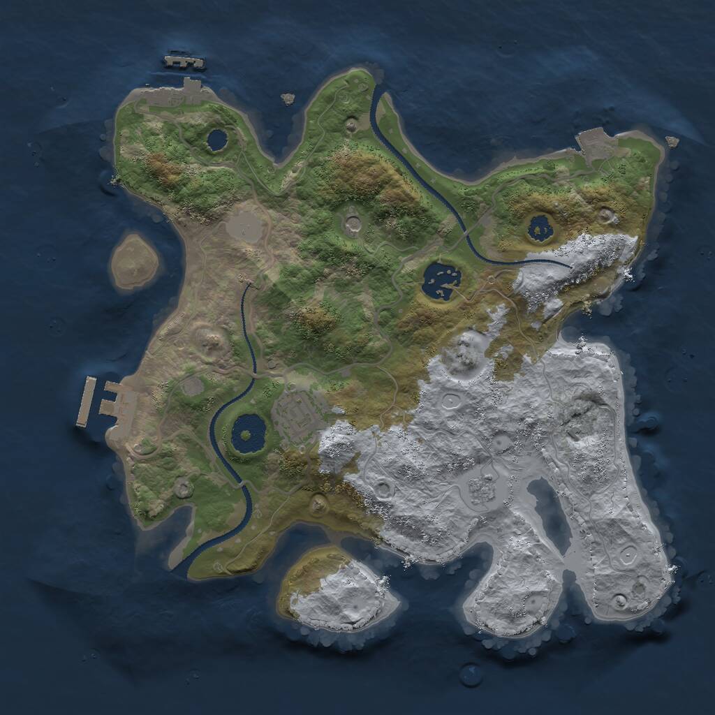 Rust Map: Procedural Map, Size: 2850, Seed: 27121, 7 Monuments