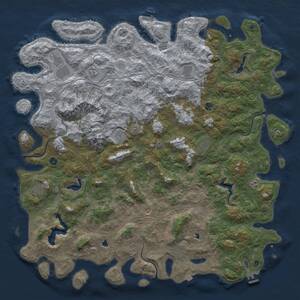Thumbnail Rust Map: Procedural Map, Size: 6000, Seed: 25605964, 17 Monuments
