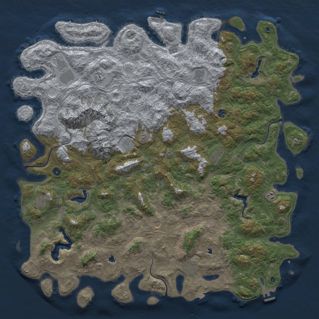 Rust Map: Procedural Map, Size: 6000, Seed: 25605964, 17 Monuments