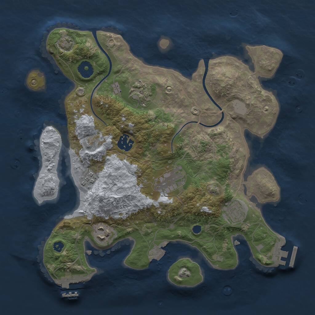 Rust Map: Procedural Map, Size: 3000, Seed: 568689700, 10 Monuments