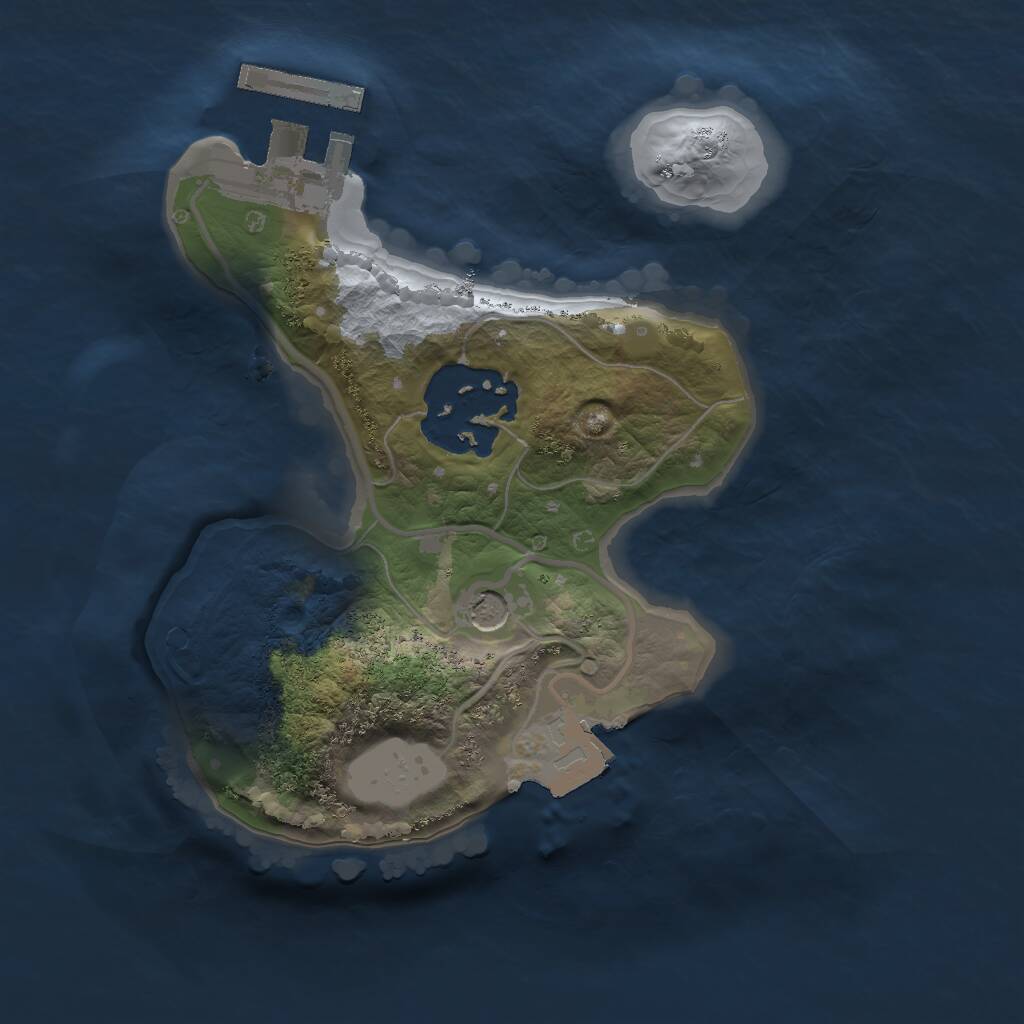 Rust Map: Procedural Map, Size: 1650, Seed: 1993597158, 4 Monuments