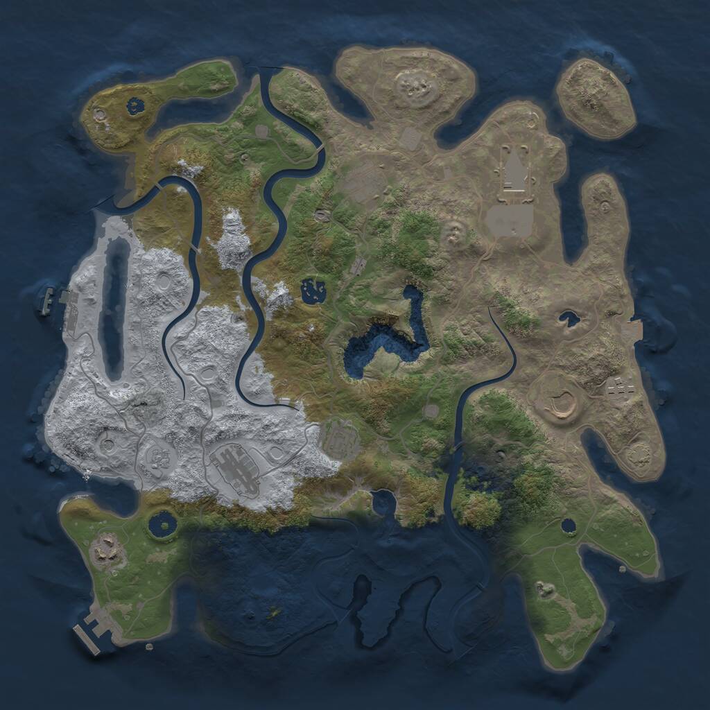 Rust Map: Procedural Map, Size: 4000, Seed: 788910564, 14 Monuments