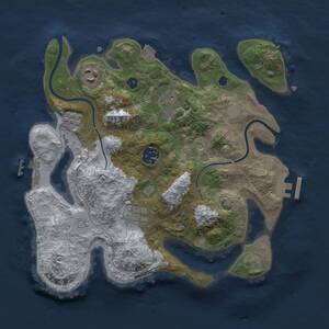 Thumbnail Rust Map: Procedural Map, Size: 3000, Seed: 1717397213, 11 Monuments