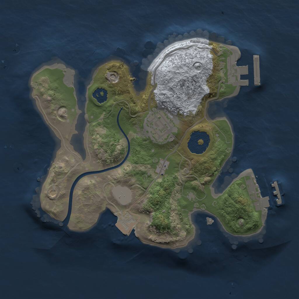 Rust Map: Procedural Map, Size: 2000, Seed: 963547549, 4 Monuments