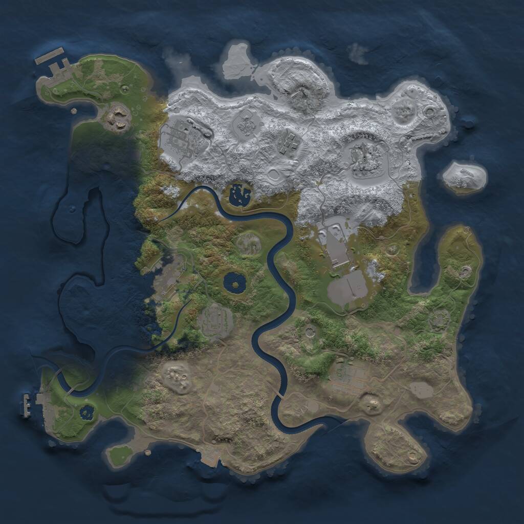 Rust Map: Procedural Map, Size: 3500, Seed: 1719128505, 15 Monuments