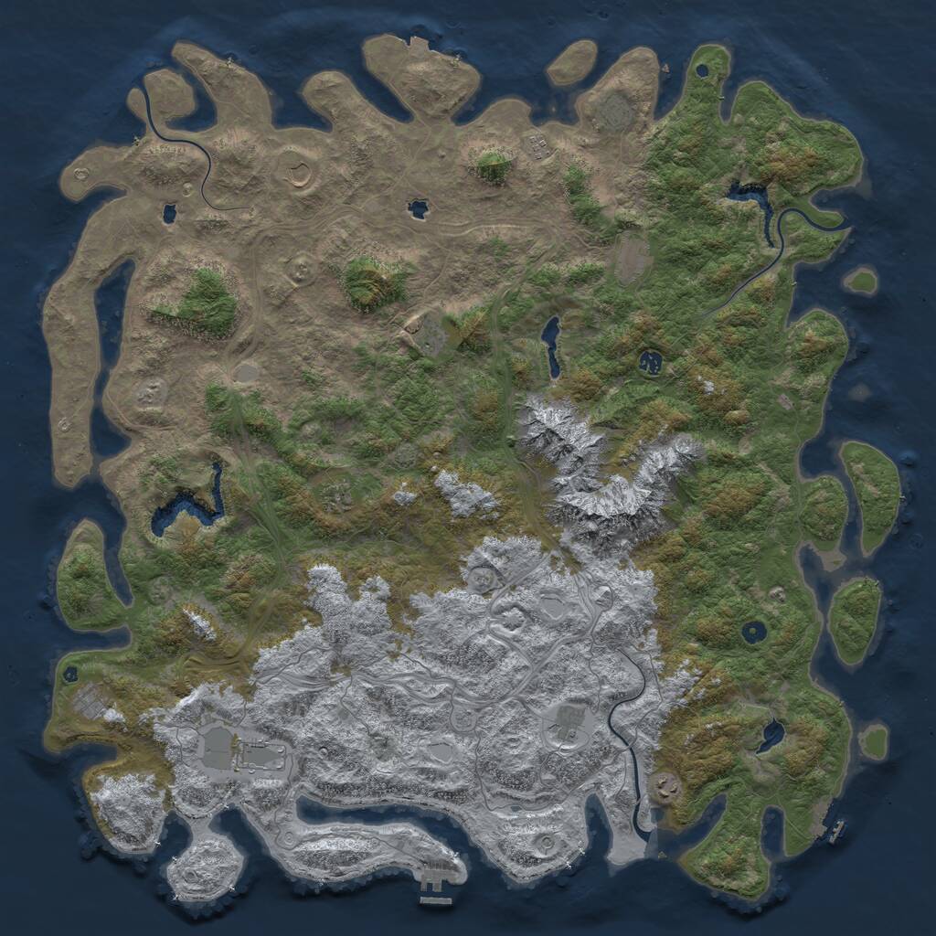 Rust Map: Procedural Map, Size: 6000, Seed: 15005080, 17 Monuments