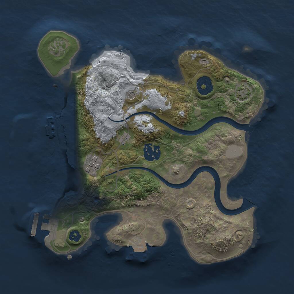 Rust Map: Procedural Map, Size: 2500, Seed: 1248485422, 7 Monuments