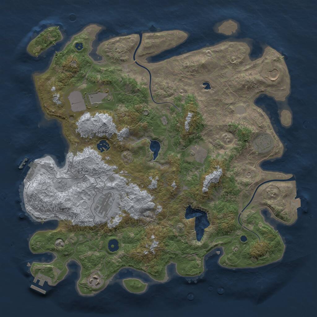 Rust Map: Procedural Map, Size: 4000, Seed: 6969345, 13 Monuments
