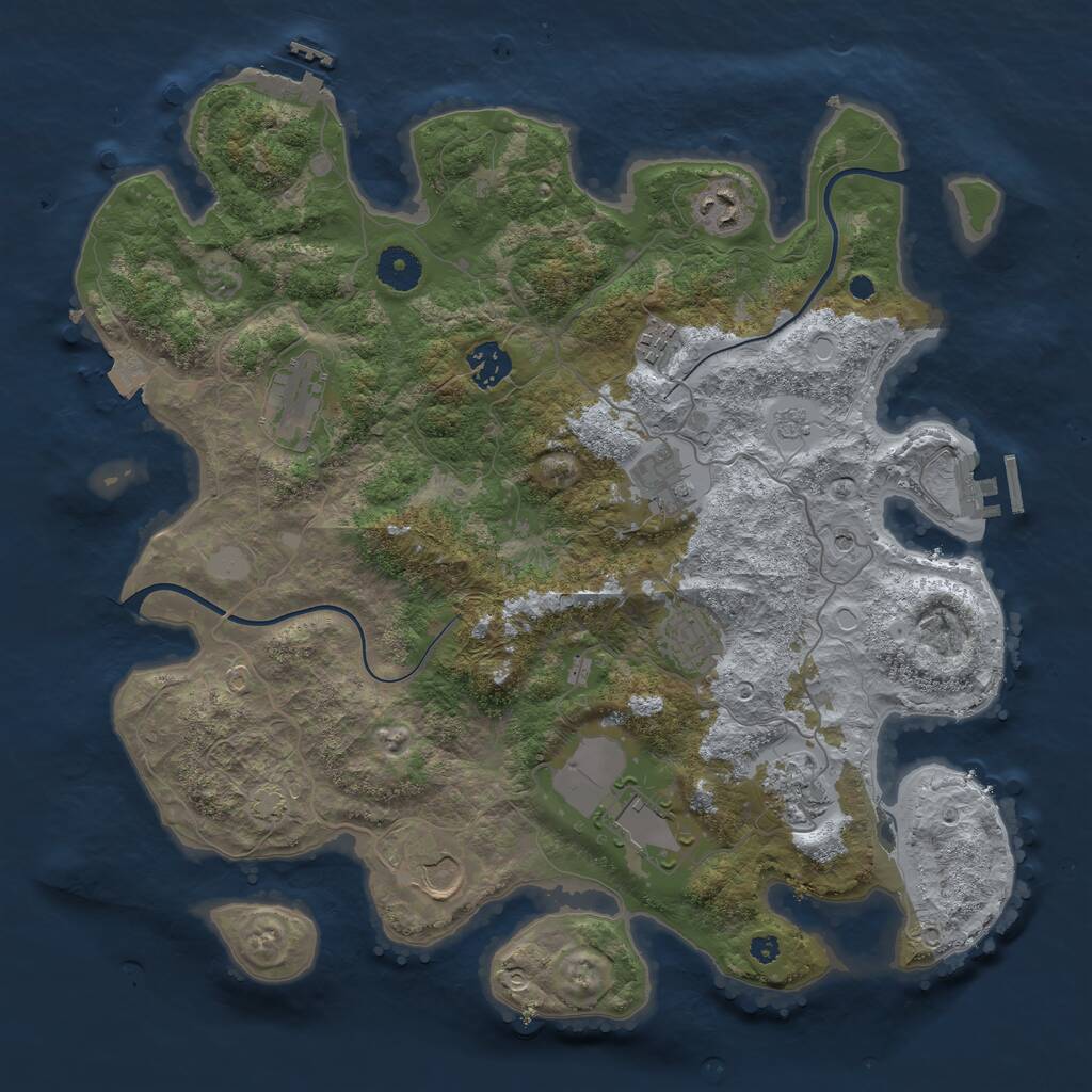 Rust Map: Procedural Map, Size: 3750, Seed: 2011706604, 15 Monuments