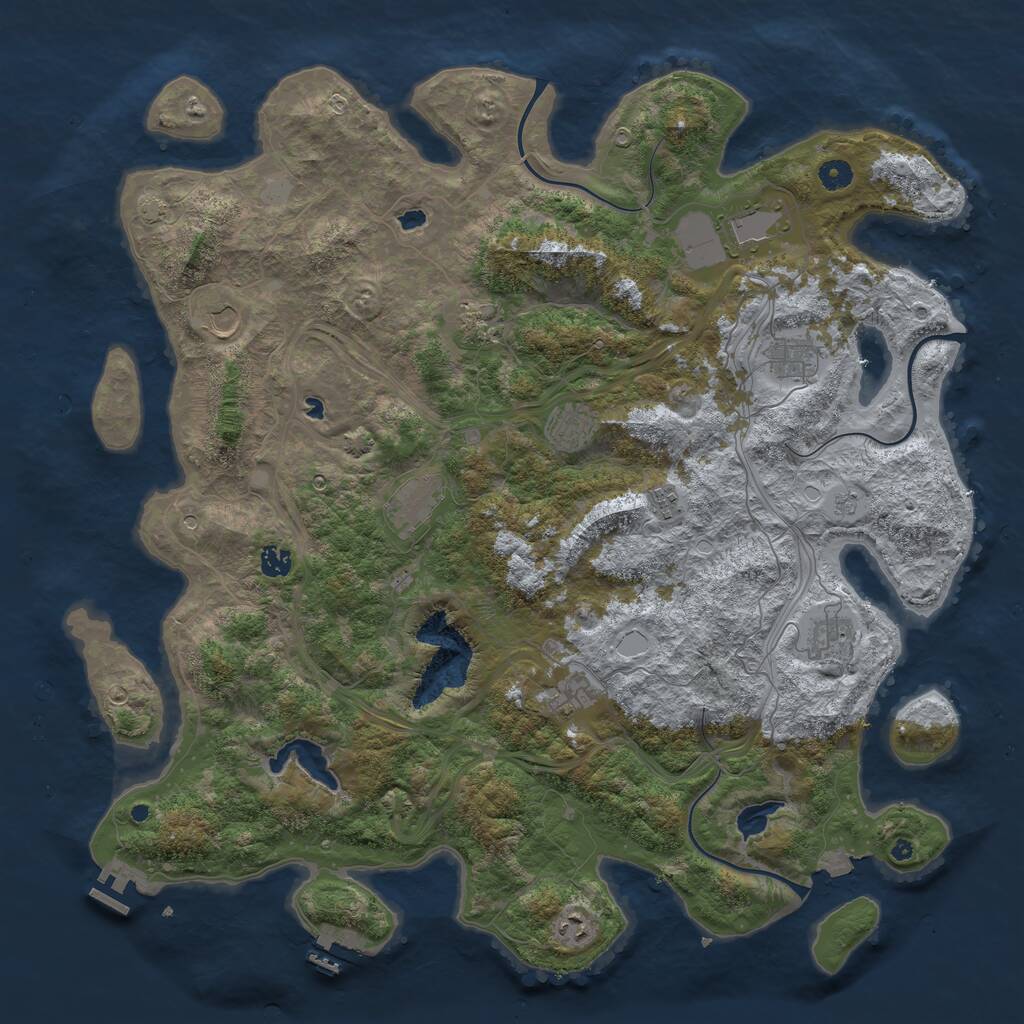 Rust Map: Procedural Map, Size: 4800, Seed: 1696298471, 17 Monuments