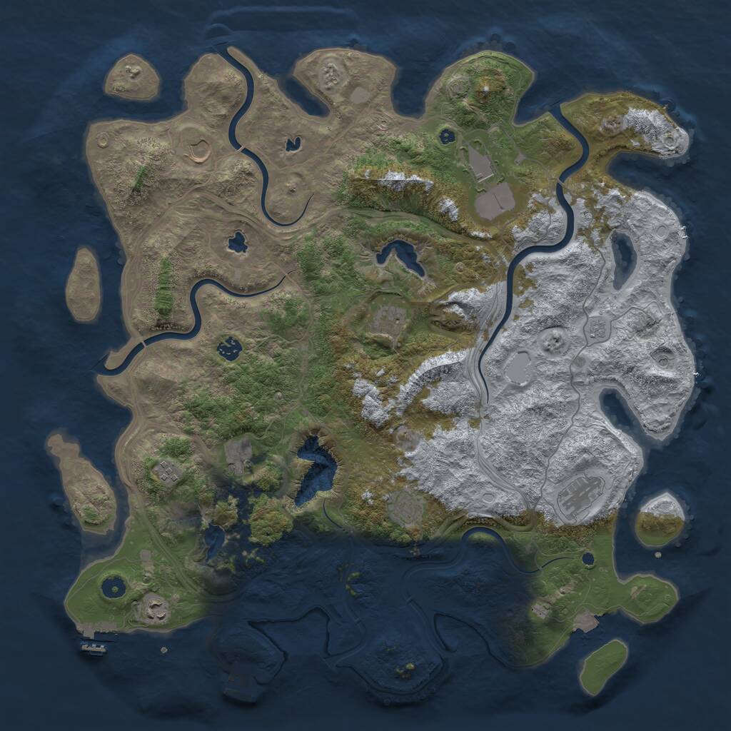 Rust Map: Procedural Map, Size: 4800, Seed: 1696298471, 15 Monuments