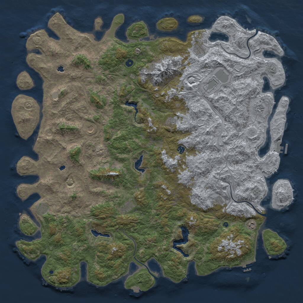 Rust Map: Procedural Map, Size: 6000, Seed: 2028250062, 17 Monuments