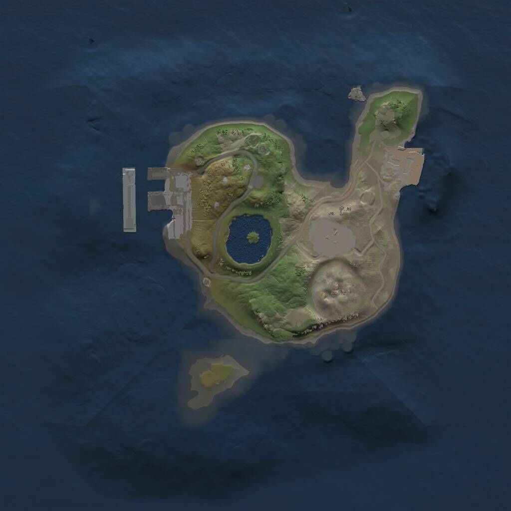 Rust Map: Procedural Map, Size: 1600, Seed: 1596874, 2 Monuments