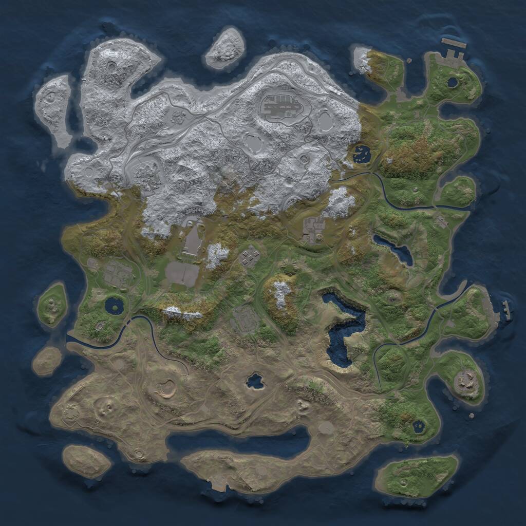 Rust Map: Procedural Map, Size: 4250, Seed: 586448653, 16 Monuments