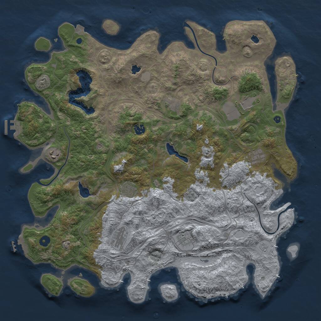 Rust Map: Procedural Map, Size: 4500, Seed: 439454029, 15 Monuments