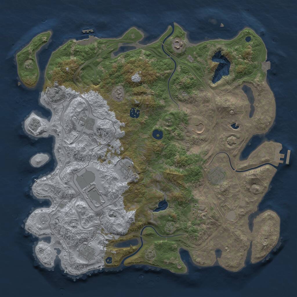 Rust Map: Procedural Map, Size: 4250, Seed: 666167722, 16 Monuments