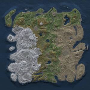 Thumbnail Rust Map: Procedural Map, Size: 4250, Seed: 666167722, 16 Monuments