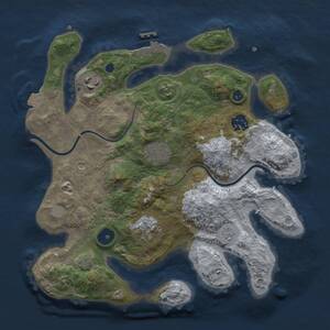 Thumbnail Rust Map: Procedural Map, Size: 3000, Seed: 1401100988, 9 Monuments