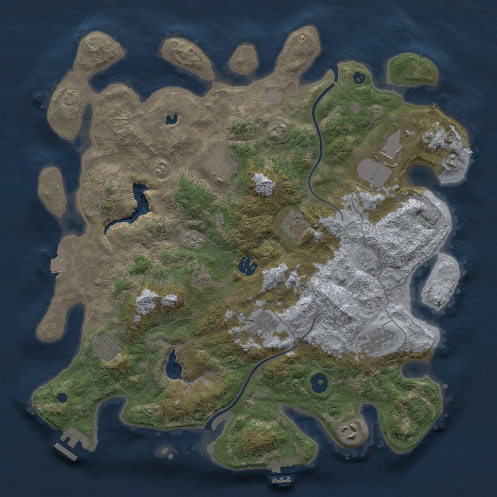 Rust Map: Procedural Map, Size: 4000, Seed: 752536, 15 Monuments