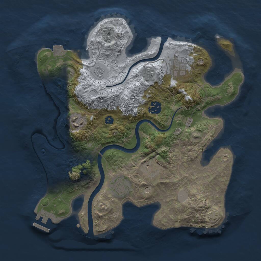 Rust Map: Procedural Map, Size: 3000, Seed: 2099346949, 11 Monuments
