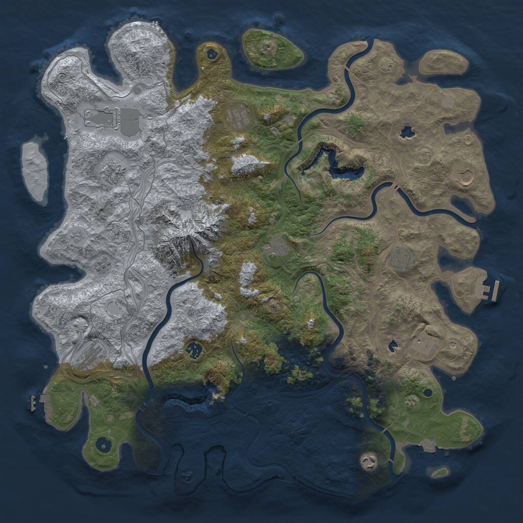 Rust Map: Procedural Map, Size: 5000, Seed: 1955863647, 17 Monuments