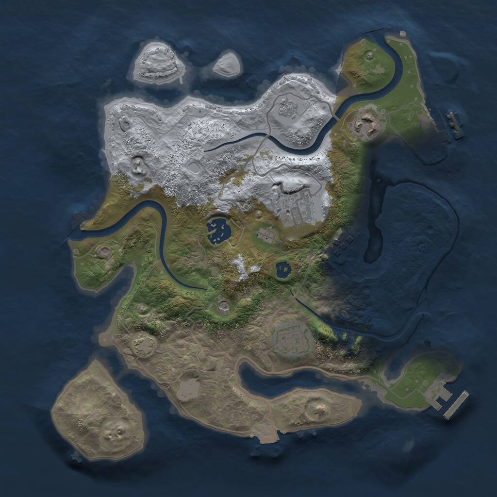 Rust Map: Procedural Map, Size: 3000, Seed: 737203941, 11 Monuments