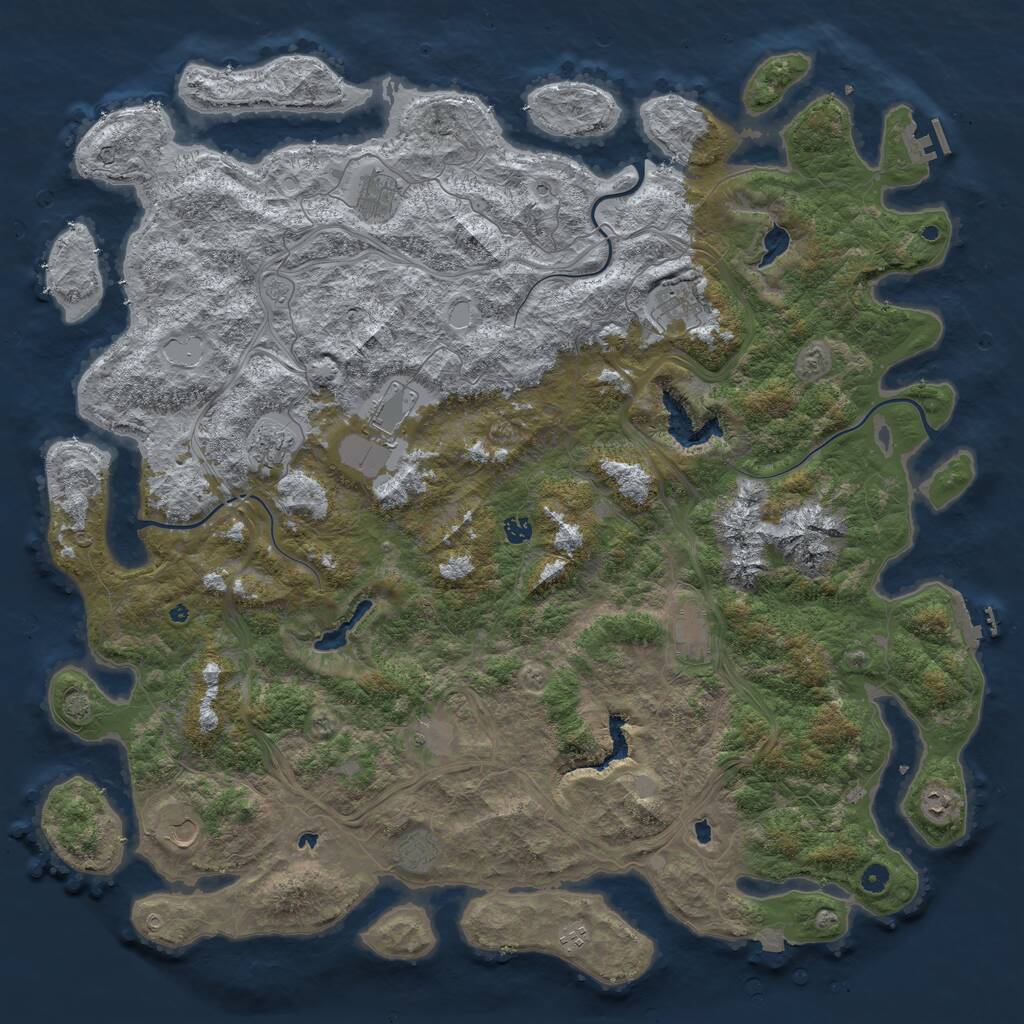 Rust Map: Procedural Map, Size: 5500, Seed: 1373553280, 17 Monuments