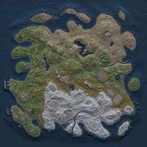 Thumbnail Rust Map: Procedural Map, Size: 4000, Seed: 7462627, 12 Monuments