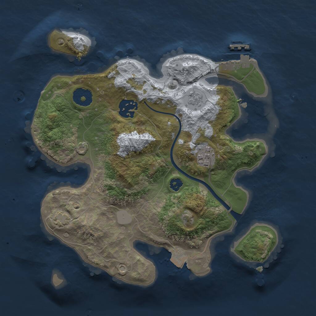 Rust Map: Procedural Map, Size: 2500, Seed: 363270958, 6 Monuments