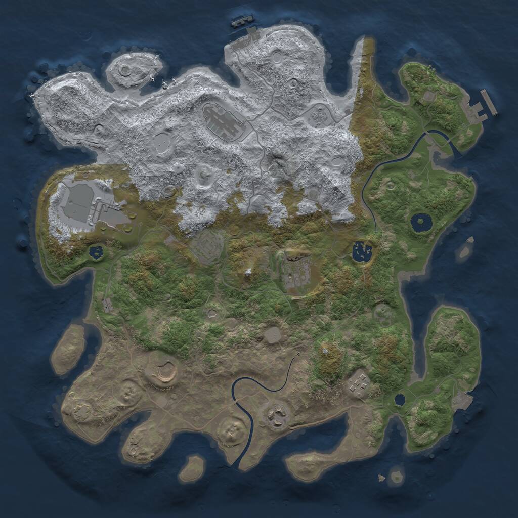 Rust Map: Procedural Map, Size: 3777, Seed: 17762077, 14 Monuments