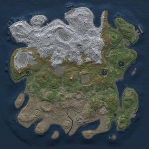 Thumbnail Rust Map: Procedural Map, Size: 3777, Seed: 17762077, 14 Monuments