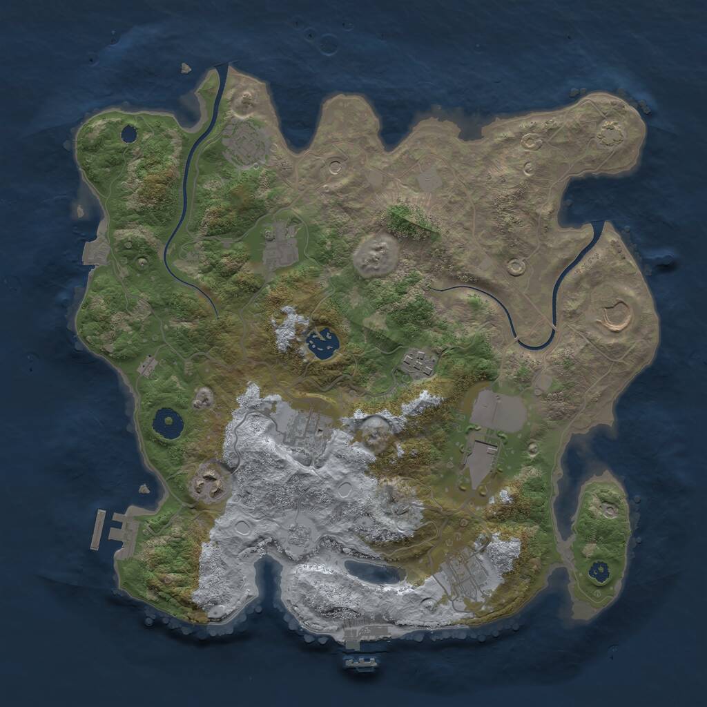 Rust Map: Procedural Map, Size: 3500, Seed: 6758658, 15 Monuments