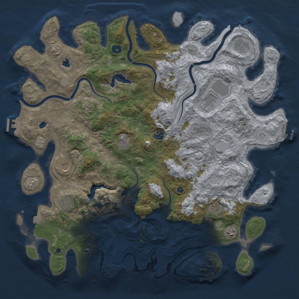 Rust Map: Procedural Map, Size: 4800, Seed: 895834143, 17 Monuments