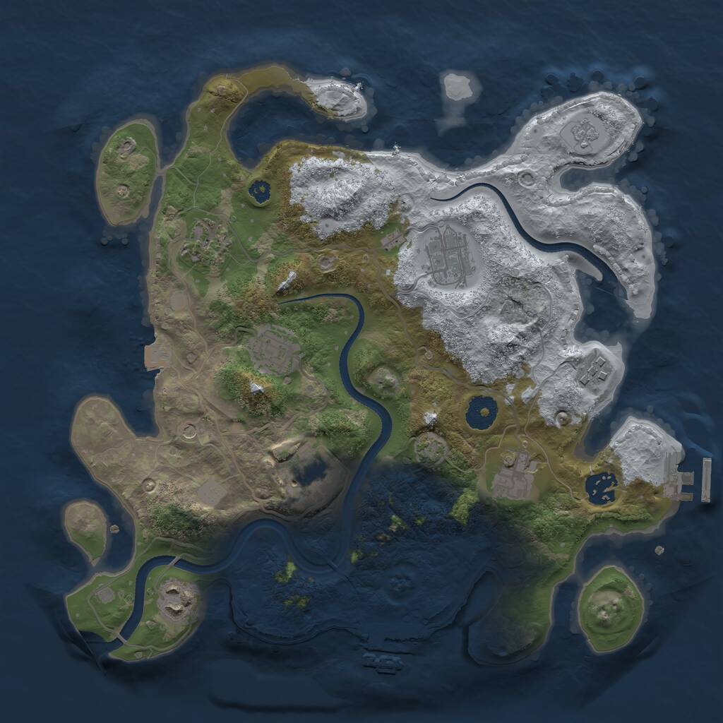 Rust Map: Procedural Map, Size: 3300, Seed: 658792270, 14 Monuments