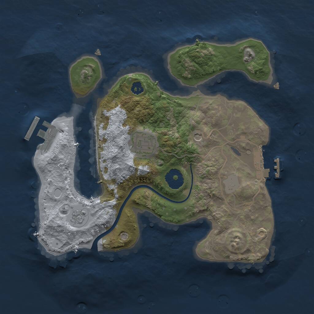 Rust Map: Procedural Map, Size: 2500, Seed: 514366444, 6 Monuments