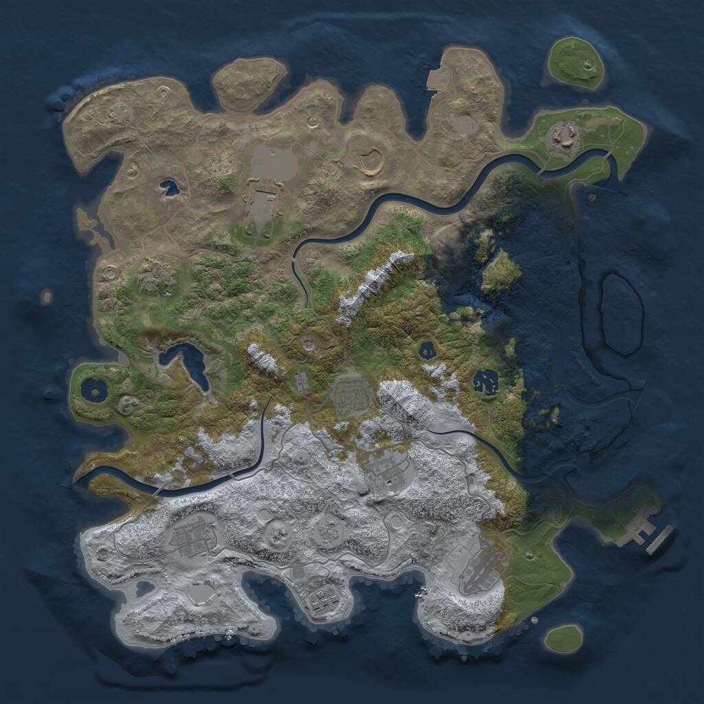 Rust Map: Procedural Map, Size: 4000, Seed: 1575080301, 15 Monuments