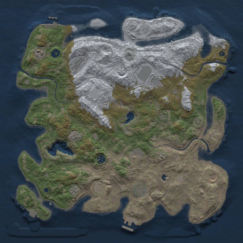 Rust Map: Procedural Map, Size: 4250, Seed: 1306505081, 16 Monuments