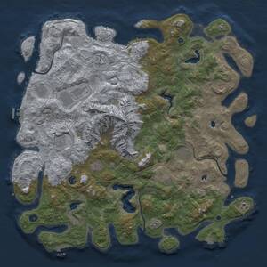 Thumbnail Rust Map: Procedural Map, Size: 5000, Seed: 1918341707, 17 Monuments