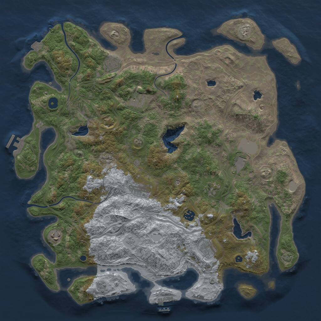 Rust Map: Procedural Map, Size: 4500, Seed: 1643505118, 15 Monuments