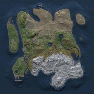 Thumbnail Rust Map: Procedural Map, Size: 3000, Seed: 966620367, 9 Monuments