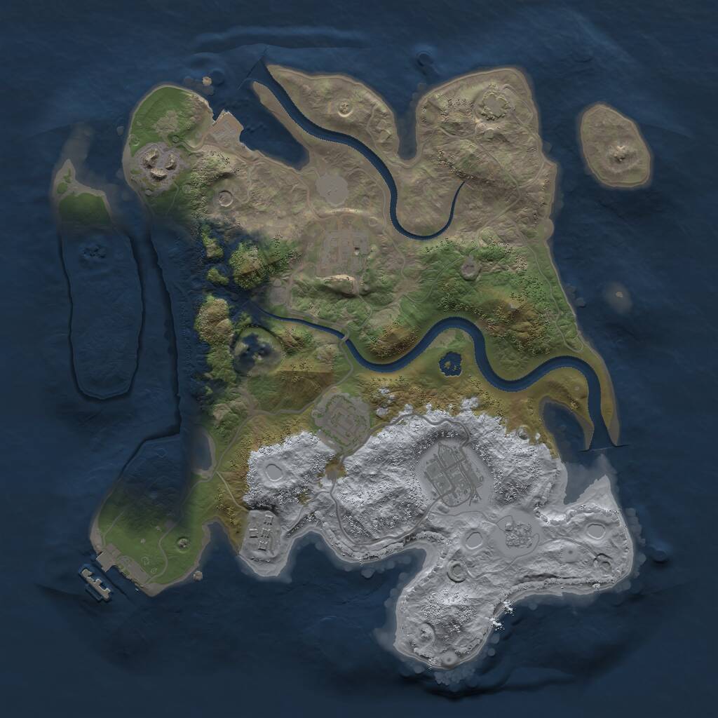 Rust Map: Procedural Map, Size: 3000, Seed: 966620367, 10 Monuments