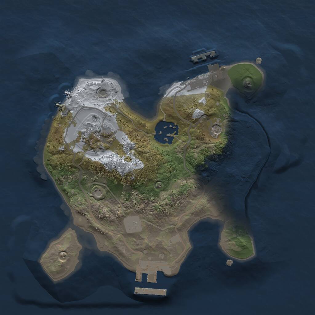Rust Map: Procedural Map, Size: 2000, Seed: 11124, 6 Monuments