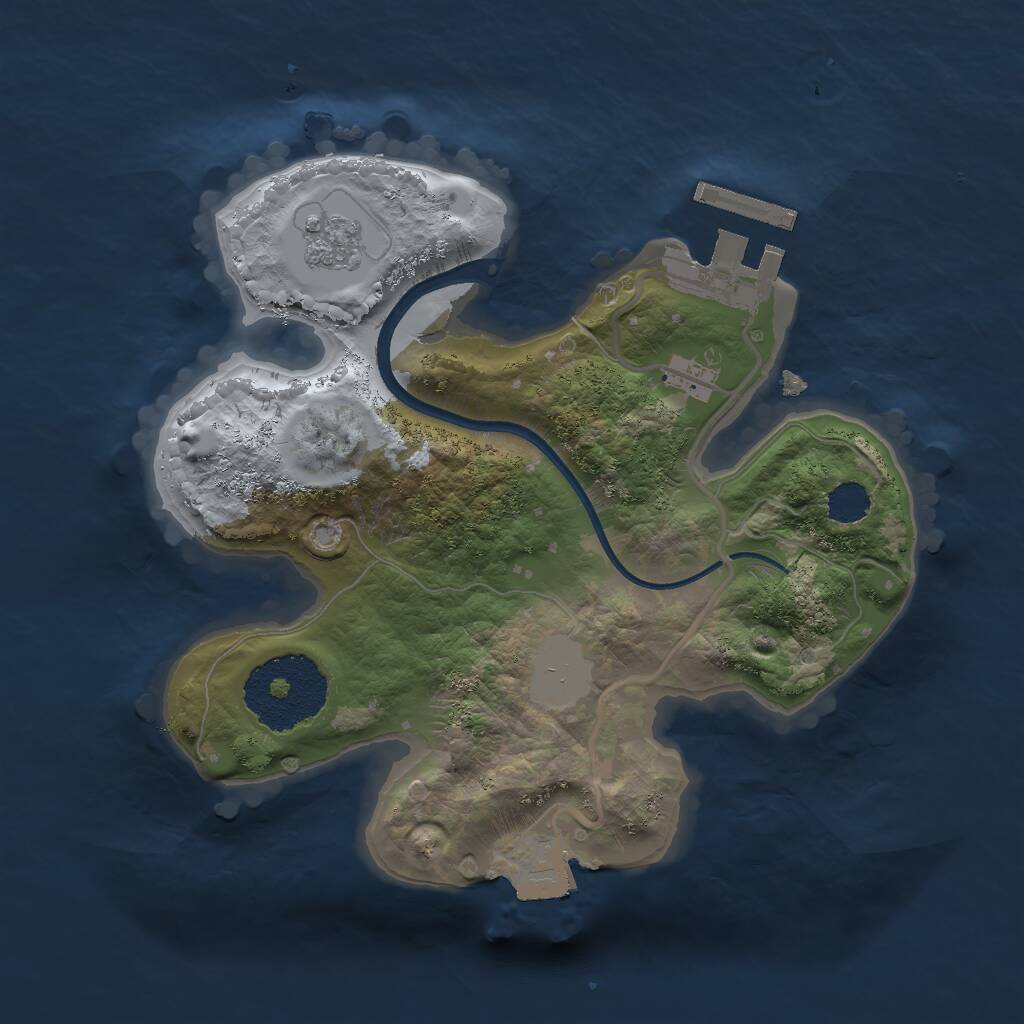 Rust Map: Procedural Map, Size: 2000, Seed: 1765717414, 3 Monuments