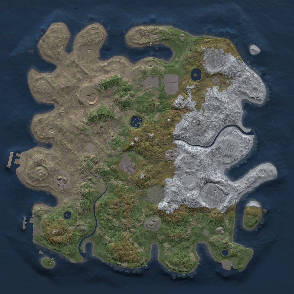 Rust Map: Procedural Map, Size: 3750, Seed: 186520011, 15 Monuments