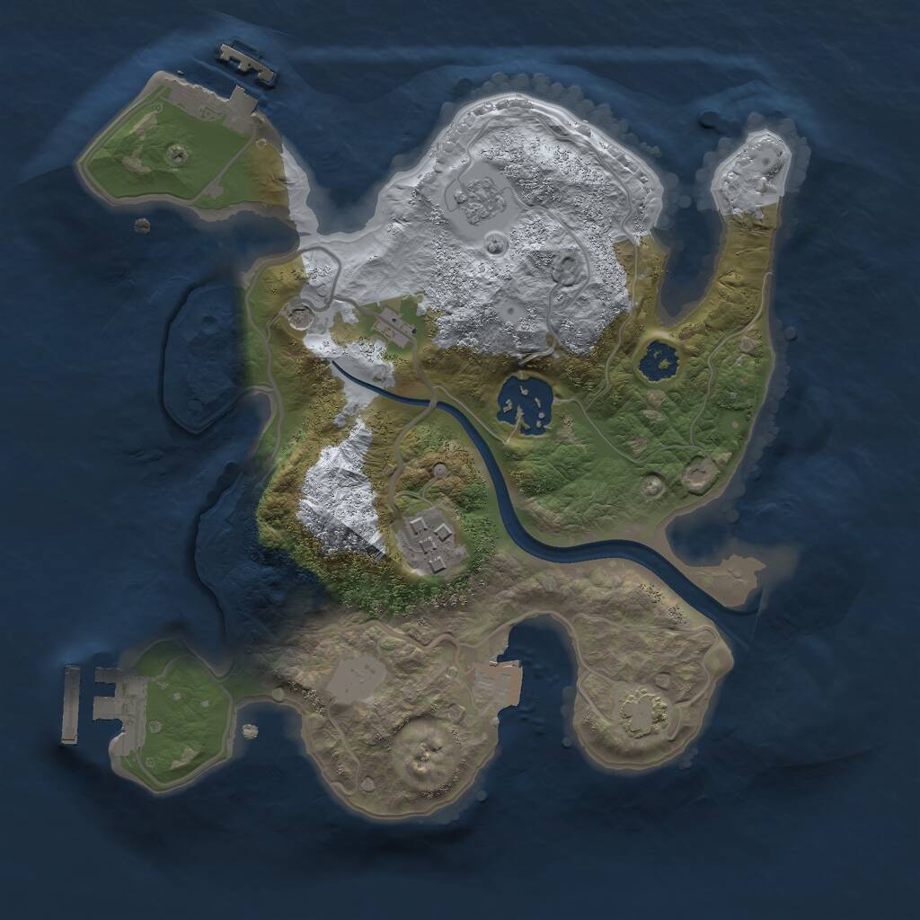 Rust Map: Procedural Map, Size: 2375, Seed: 1, 8 Monuments