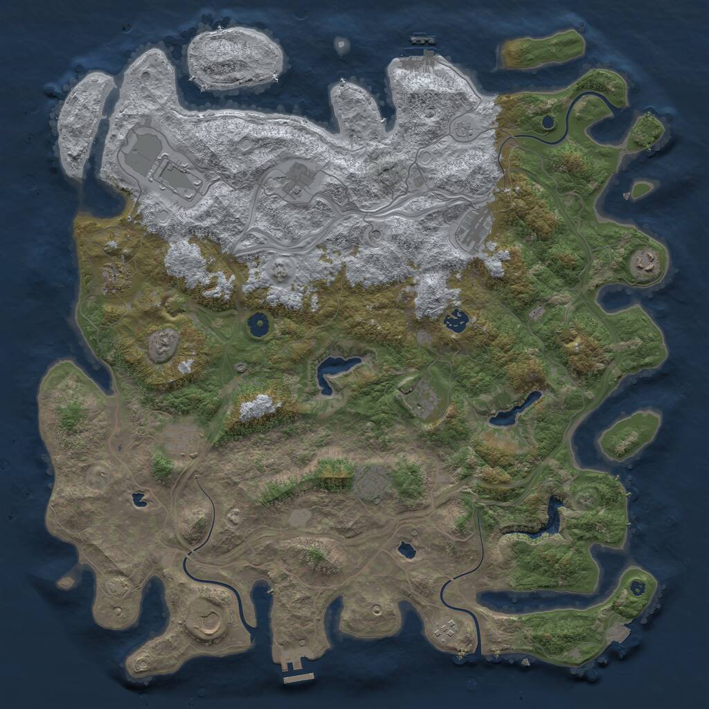 Rust Map: Procedural Map, Size: 4700, Seed: 1039794353, 17 Monuments