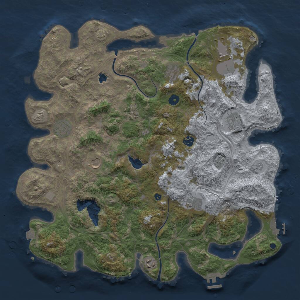 Rust Map: Procedural Map, Size: 4257, Seed: 186520011, 16 Monuments