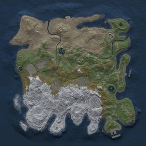 Thumbnail Rust Map: Procedural Map, Size: 3500, Seed: 527529980, 12 Monuments