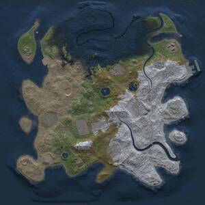 Thumbnail Rust Map: Procedural Map, Size: 3500, Seed: 6485123, 15 Monuments